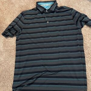 Walter Hagen Navy and Light Blue Striped Polo Shirt